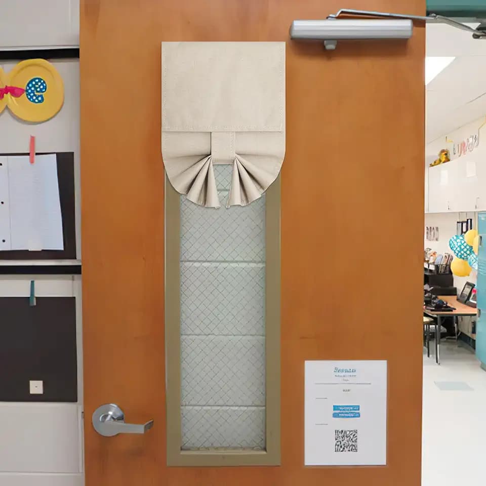 NICETOWN Classroom Door Window Curtain, 100% Blackout Privacy Protect