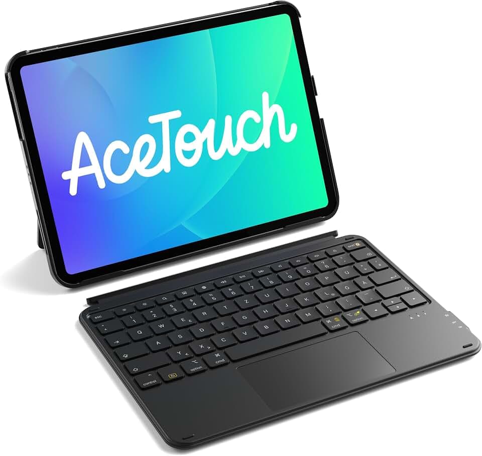 Inateck Hülle mit Tastatur für iPad 11(A16)/10. Gen, Ultraleicht 450g