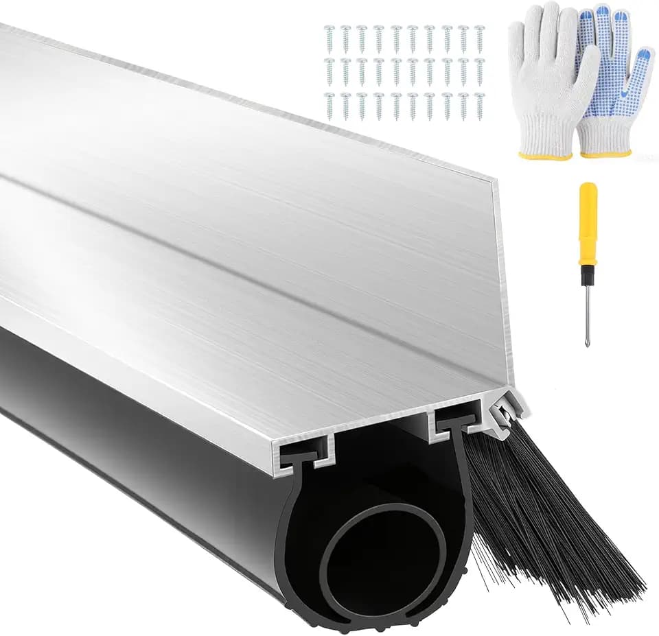 Garage Door Seal Kit 10FT, EPDM Rubber Bottom Seal with Brush Strip