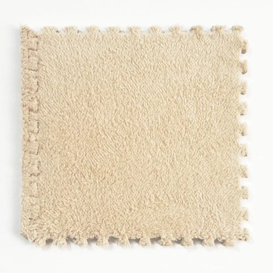 16 Pcs Carpet Foam Floor Tiles Plush Interlocking Carpet Tiles Anti-Slip Soft Playroom Rug 49"x49" Foam Mats Replaceable Washable Puzzle Floor Mats for Bedroom, Home Decor