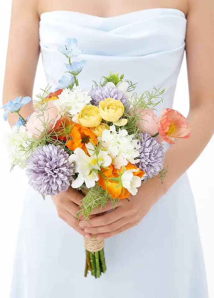 Rinlong Pastel Bridesmaid Bouquet for Wedding, Prom, Homecoming