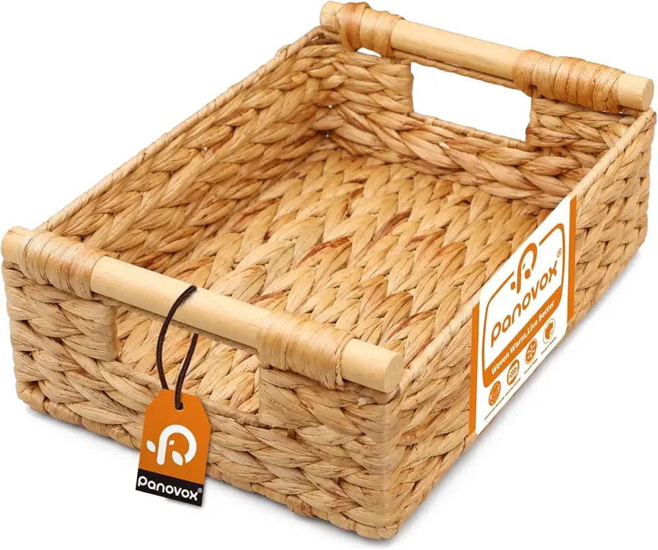 Wicker Basket, Large Basket for Gift Baskets Empty, 13.4x9.5x4.7in