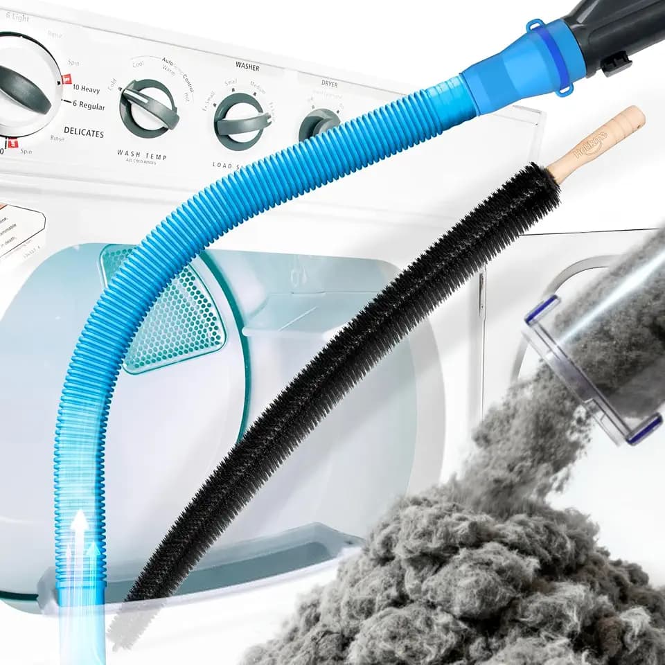 Holikme Dryer Vent Cleaner Kit, Vacuum Hose Attachment, 2-Piece, Blue