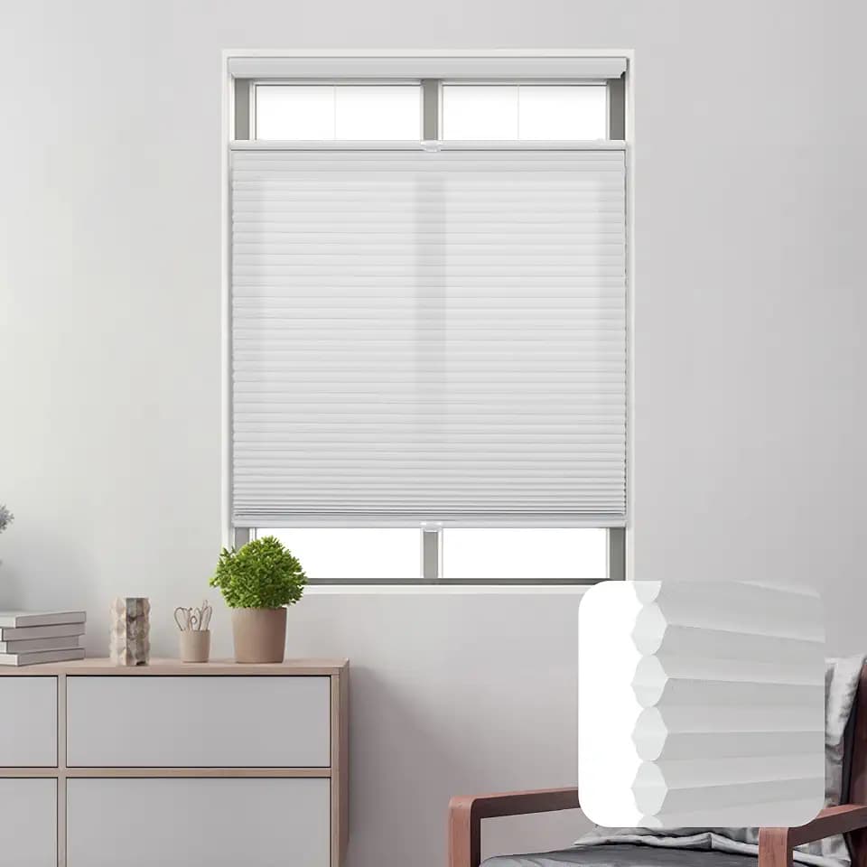 DEZ FURNISHINGS Cordless 1" Light Filtering Top Down Bottom Up Cellular Shade, 20"W x 72"H, Gray Cloud