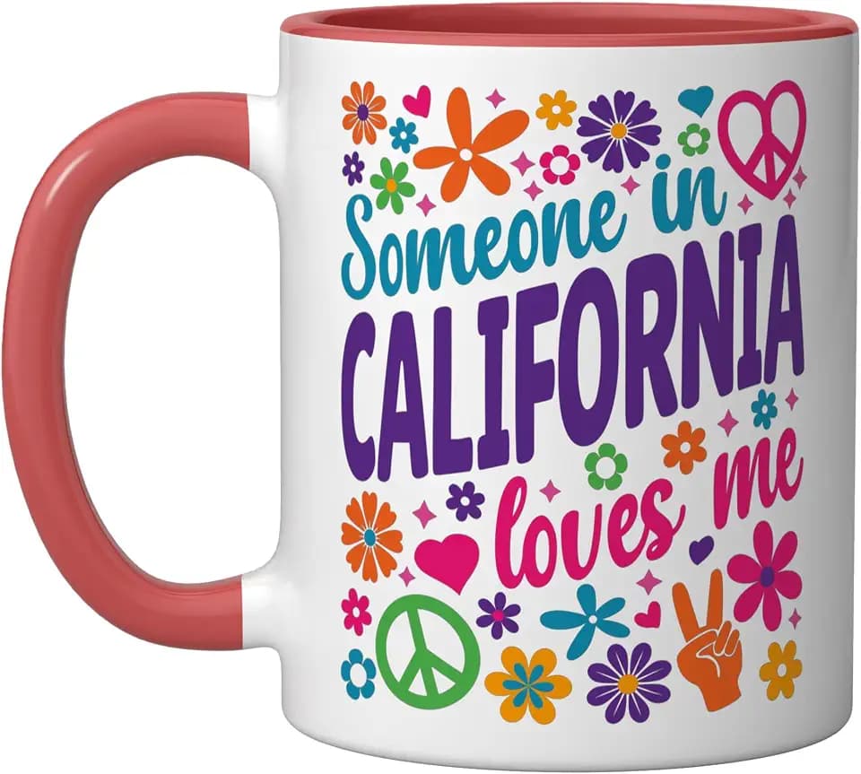 Someone In California Loves Me Ceramic Mug, Red/White, 11oz