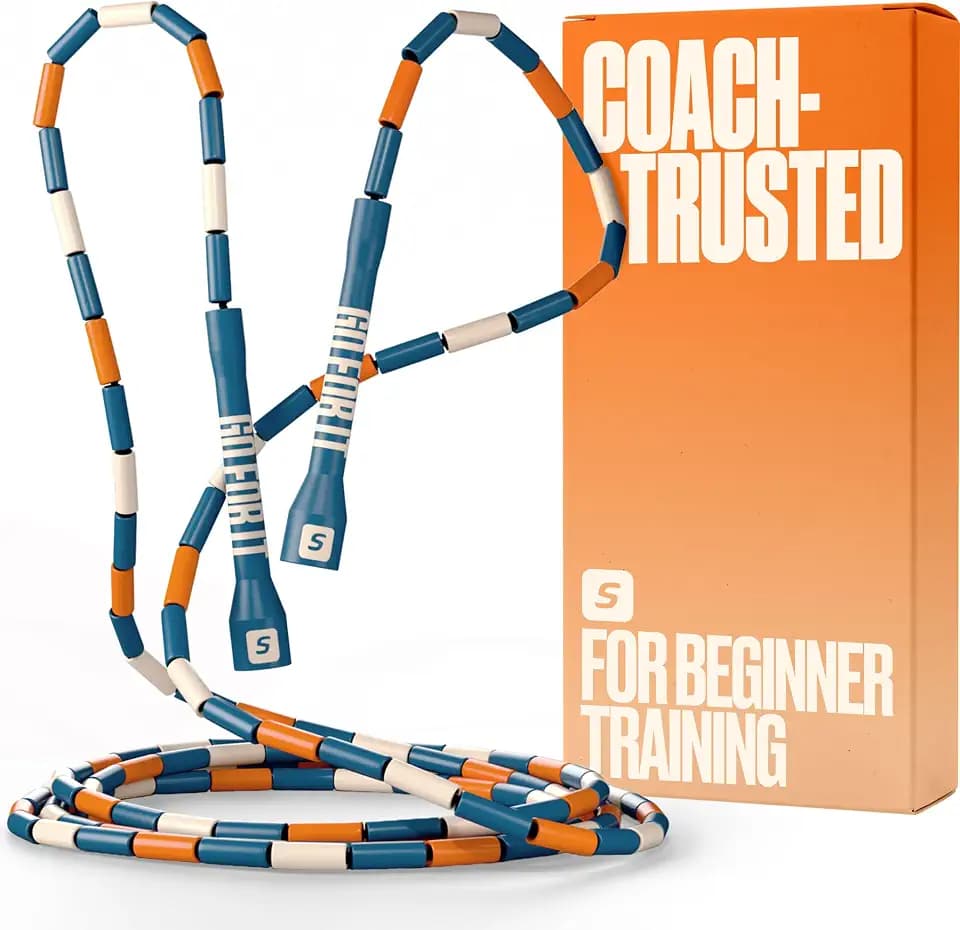 Sportbit Custom-Fit Beaded Jump Rope – Adjustable Length for Kids & Adults, Men & Women – Durable Fitness Rope for Gym & Home
