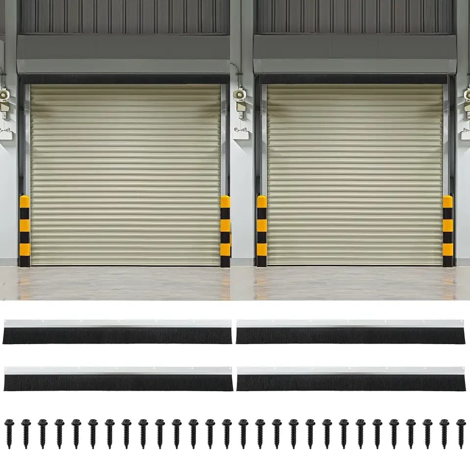 DoubleFill 16ft Top Roll up Garage Brush Seal for 2 Garage Doors