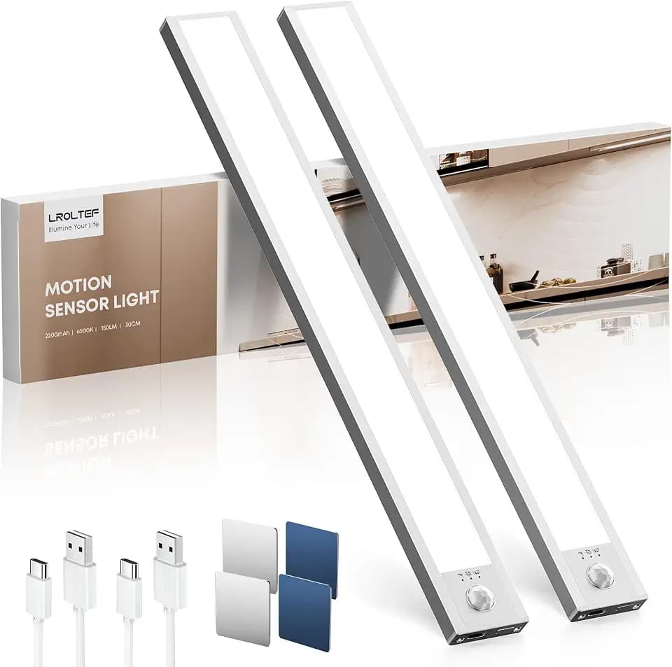 LROLTEF Schrankbeleuchtung Küche Led Lampe mit Bewegungsmelder 30cm 6500K