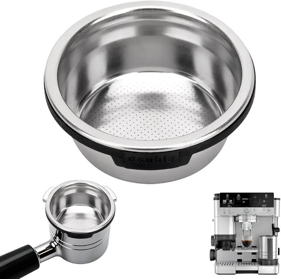 For Ninja Luxe Cafe Portafilter Basket: Double Cup Dual Wall Stainless Steel Filter Fit for Es601/Es701 Ninja Espresso Coffee Machine Pressurized Porous Basket Fits Luxe Cafe Accessories Models