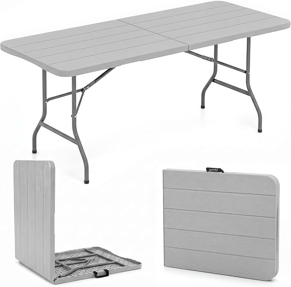 FANTASK Faltbares Bierzeltset 3-teilig, 180 x 74 x 73 cm (Grau)
