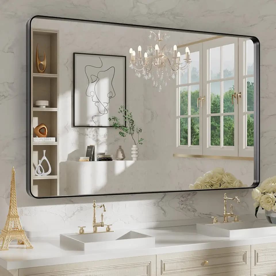 WEER Bathroom Vanity Mirror Black 48X30 Inch