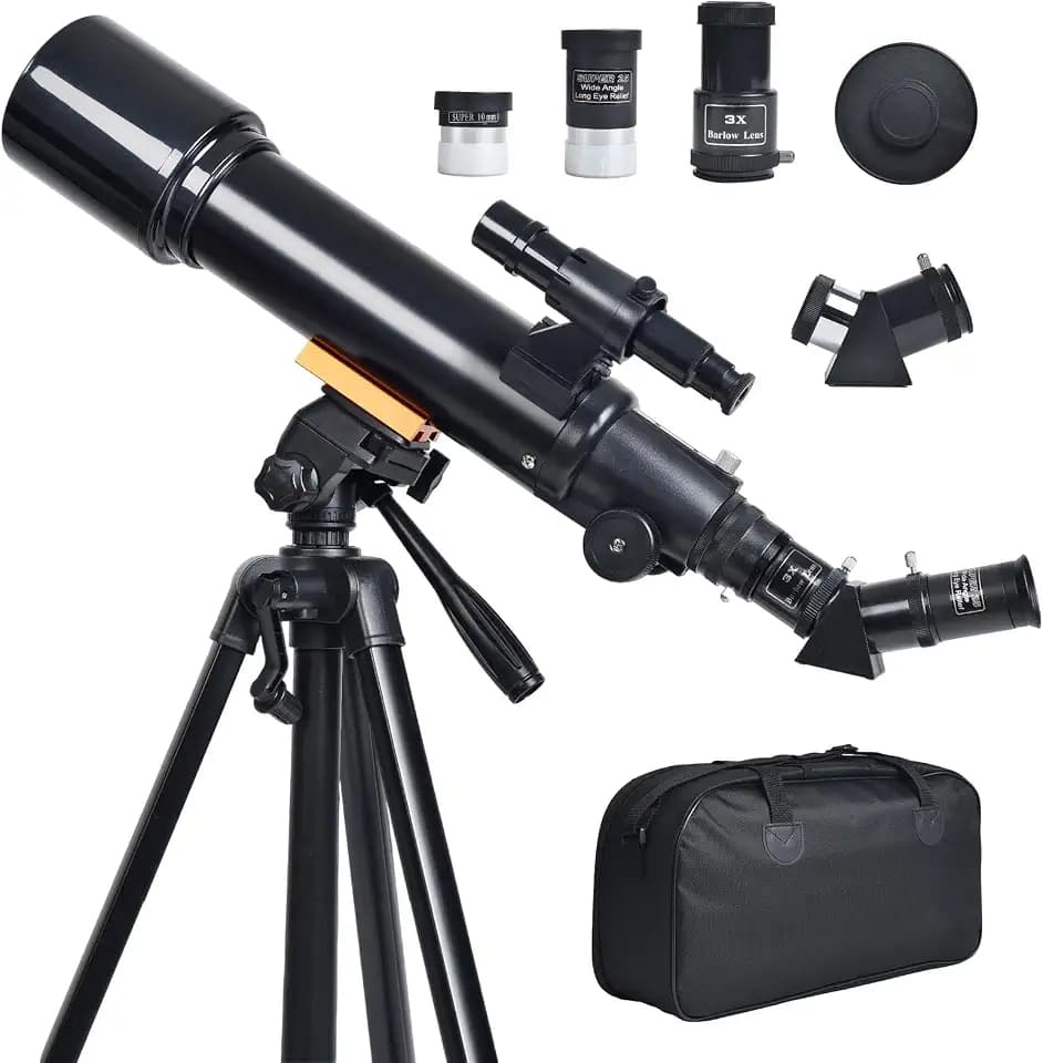 Telescope for Beginners : 70mm / 500mm Refractor (150X HD) Easy Set Up