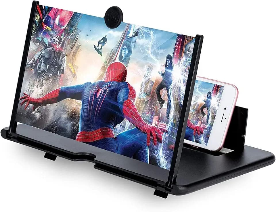 16 Zoll Handy vergrößerungs Bildschirm, 3D HD Handy Bildschirmlupe Vergrößerung, Anti-Blaulicht Bildschirm Lupe für alle Smartphones für das Ansehen von Filmvideos (12 Zoll)