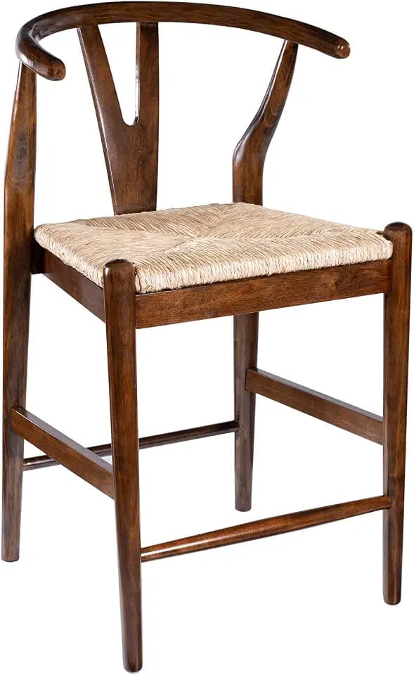 Wishbone Counter Height Kitchen Bar Stool - Cappuccino Finish