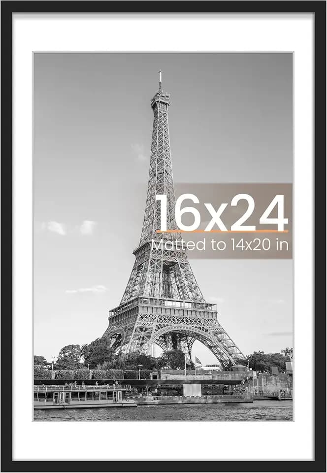 upsimples 16x24 Picture Frame, Wall Decor Poster Frames, Black 1 Pack