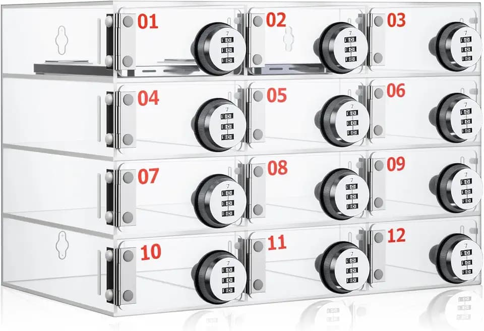 Reallnaive 12 Slots Cell Phone Locker Box with Combination Lock