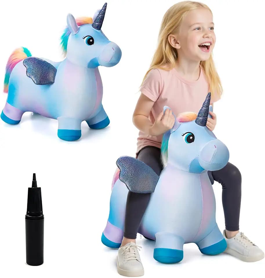 EVERICH TOY Unicorn Horse Hopper, Plush Animal Hopping Toy for Toddler 18M+