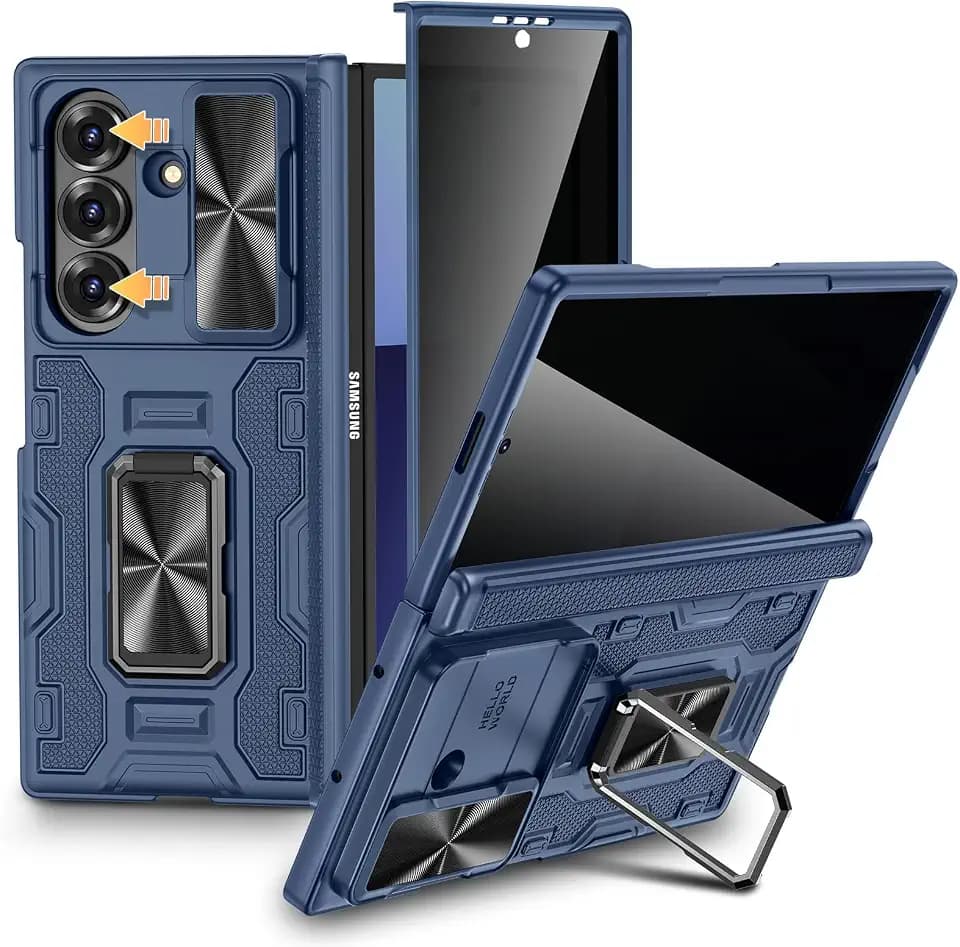 VEGO for Z-Fold7-Case: Galaxy Z Fold 7 Case with Slide Camera Cover,Blue