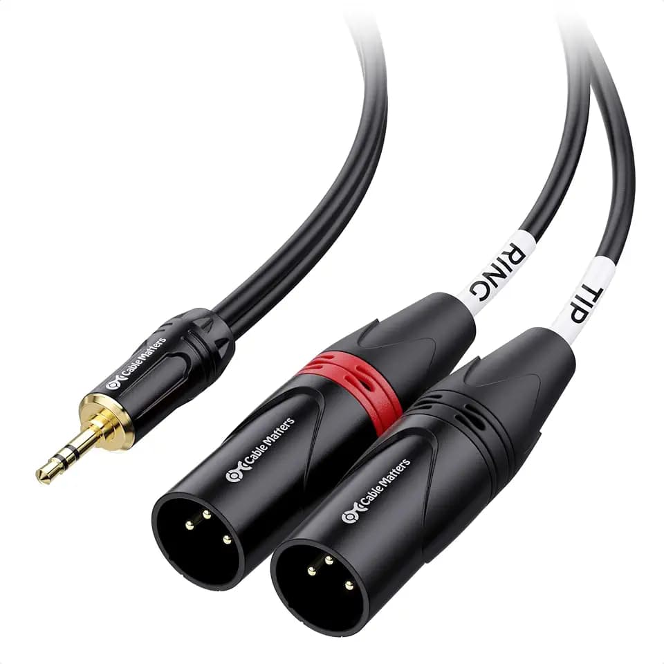 Cable Matters 3,5-mm-TRS auf Dual-XLR-Stecker Breakout-Kabel, 1,8m
