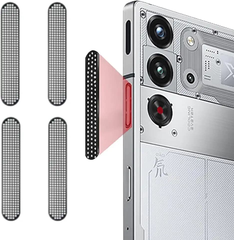 CAUHENYEE Mesh Staubdichter Aufkleber aus Aluminiumlegierung für RedMagic 11S Pro / 11S Pro+ / 11 Pro / 11 Pro+ Lautsprecher und Kühlerlüfte Anti Dust - Schwarz