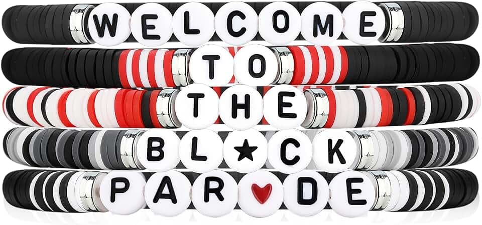 IDesign Punk Rock Bracelet Black Concert Inspired Bracelet Jewelry for Fans Party Dress Outfit Mer