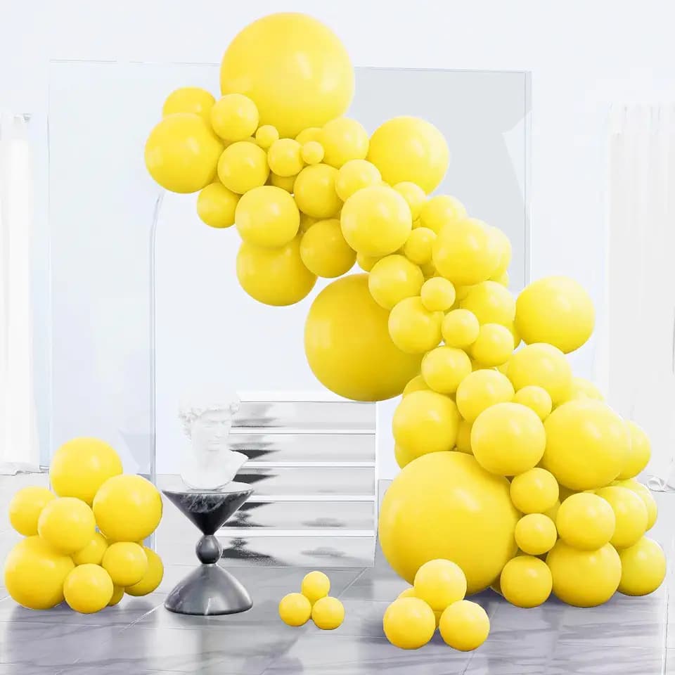 PartyWoo Yellow Balloons 85pcs Matte Yellow Different Sizes 18 12 10 5 Inch