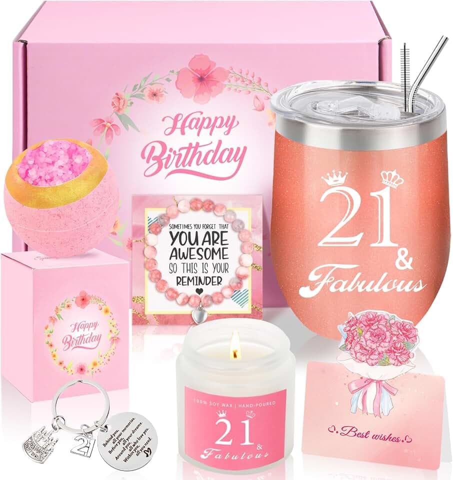 21. Geburtstagsgeschenke für sie, Geschenkkorb-Ideen zum 21. Geburtstag für beste Freundinnen, Tochter, Schwester, Freundin, Kollegin, beste Freundin, einzigartige Frauen
