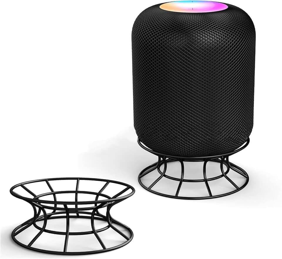 HUAYUWA Schwarzer Mini-Lautsprecher-Tischständer, Soundbox, unterstützt Audio-Halterung, kompatibel mit HomePod