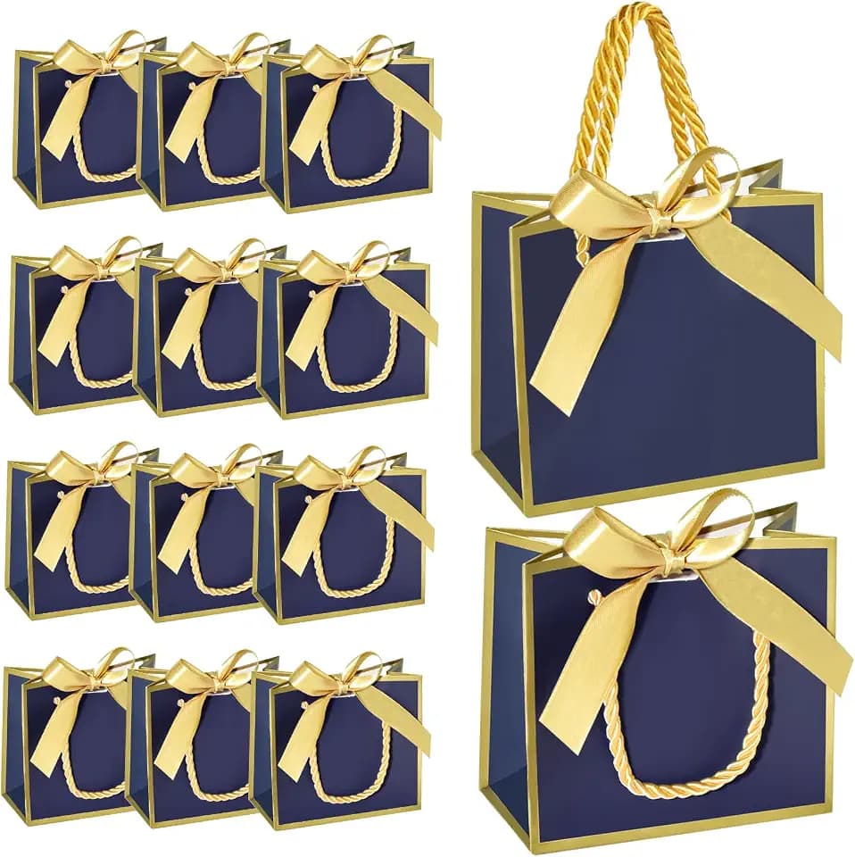 EQOREIIN 50 PCS Small Gift Bags with Handles, 5.5x 2.5x4.7 Inches Mini Bag