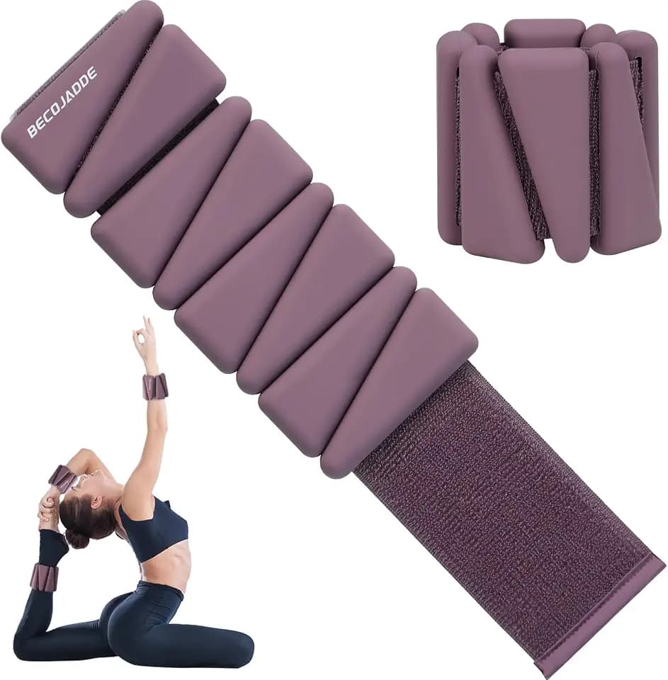 BECOJADDE Ankle Weights Set of 2 (1 lb/2 lb/3 lb Each) Adjustable Wrist Weights for Women Men Wearable Arm Leg Weight for Pilates, Running, Walking, Workout, Yoga