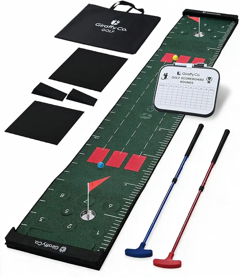 GIRAFFYCO Golf Putting Mat Set, Indoor Golf Game for Family, Party & Office