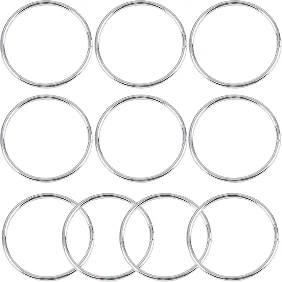 10Pcs Macrame Hoops Ring, BetterJonny 6 Inch Metal Craft Rings Hoops Silver Dream Catcher Rings Wreath Hoop Rings for Home Decorations DIY Crafts and Wall Hanging Crafts