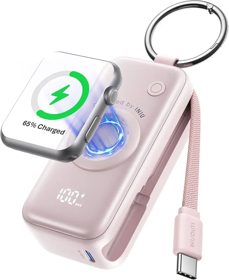 INIU 20W SnapGo Power Bank, 5000mAh Mini Externe Handyakkus for Apple Watch