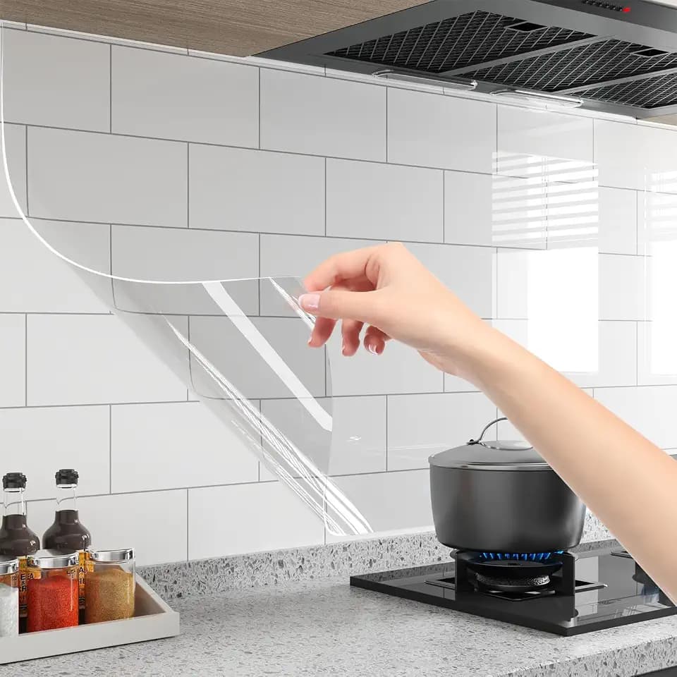 Kitchen Clear Contact Paper Self-Adhesive Wall Protector