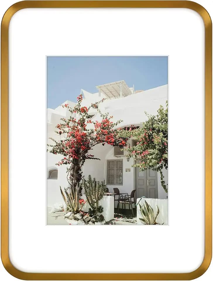 Golden State Art 9x12 Bronze Aluminum Picture Frame Mat for 6x8 Real Glass