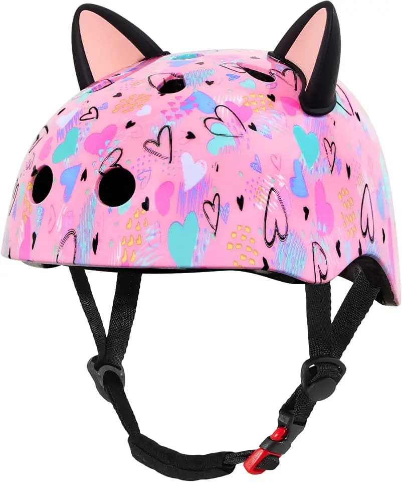 Kids Bike Helmet for Girls 3-14, Cute Helmet with DIY Cat Ears