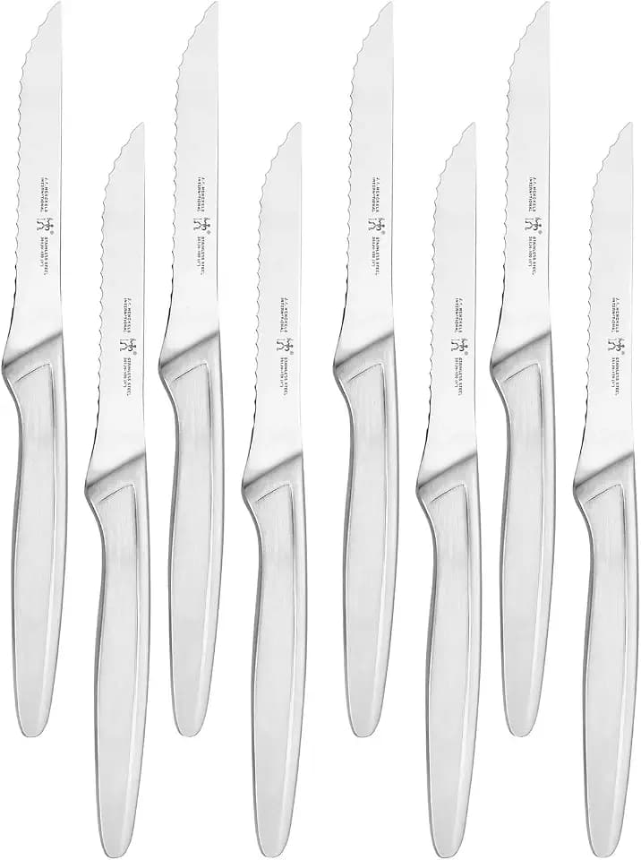 HENCKELS Steak Knives Set of 8, Razor-Sharp German Engineered, Silver