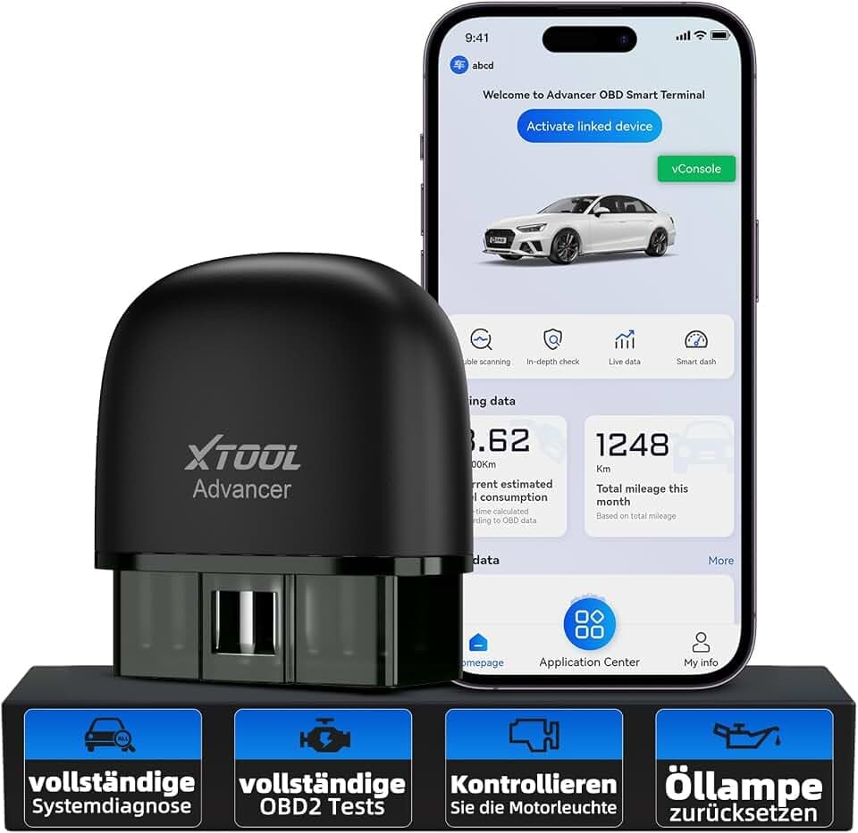 XTOOL AD20 Pro OBD2 Diagnosegerät Auto Scanner Alle System Scan, Obd2 Auslesegerät mit DTC-Definition, Öl-Reset, 13+ Sprachen, Spannungserkennung, Lebenslange Kostenlose Updates, für iOS und Android