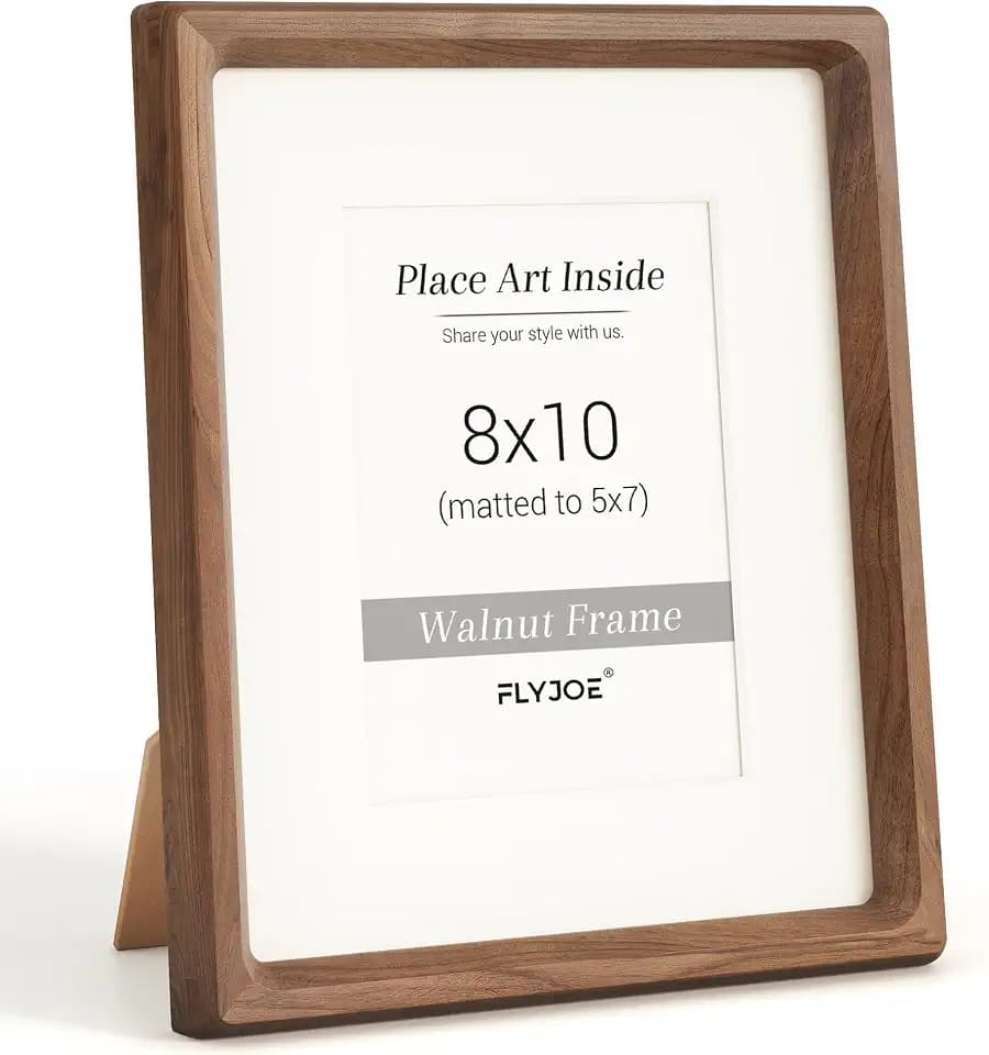 Picture Frame, USA-Sourced Hardwood Photo Frame, Walnut, 8x10