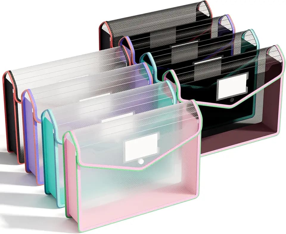 ABC life 8 Pack File Folder, Large Capacity Folders Documents, Clear Black