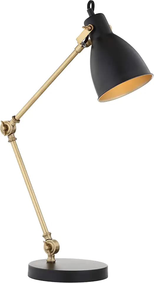 JONATHAN Y Barnes 24" Metal Adjustable Desk Task Lamp, Black/Brass Gold