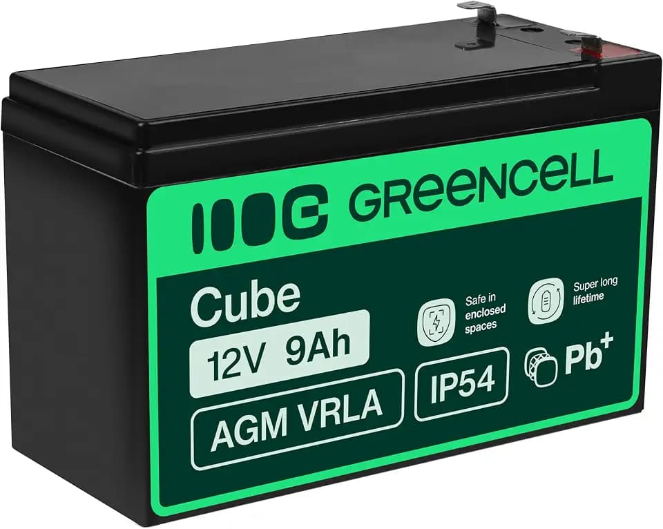 Green Cell AGM 12V 9Ah VRLA Bleiakku für Kassen, Waagen, Kinderspielzeug