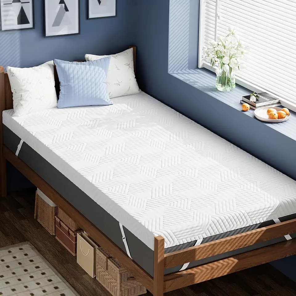 ELEMUSE 3 Inch Twin XL Memory Foam Mattress Topper,Dorm Room Essentials