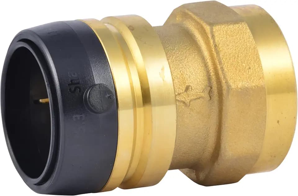 SharkBite 1-1/4 Inch FNPT Adapter, Push to Connect Brass Plumbing Fitting, PEX Pipe, Copper, CPVC, PE-RT, HDPE, UXL113532F
