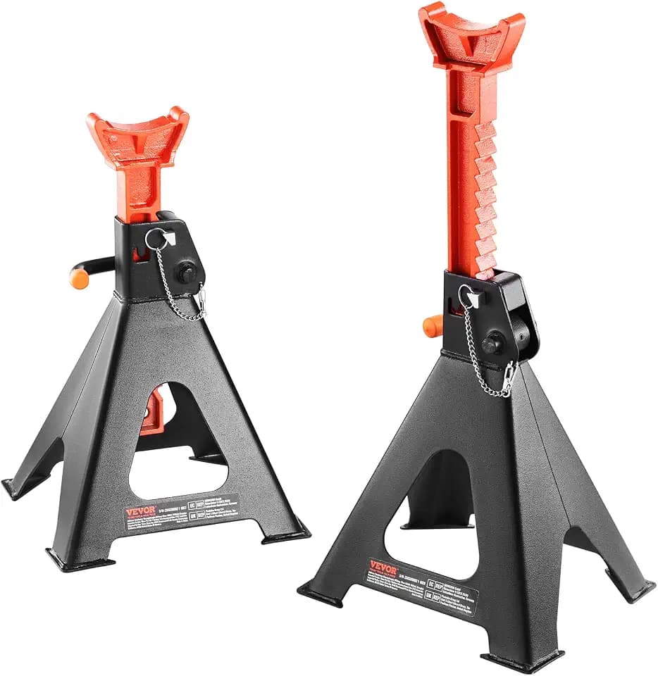 VEVOR Wagenheberständer, 6 t Kapazität, Wagenheberständer mit doppelter Verriegelung, 36,1–58,4 cm Höhenverstellbar, zum Heben von SUV, Pickup-Truck, Auto und UTV/ATV, Rot, 1 Paar