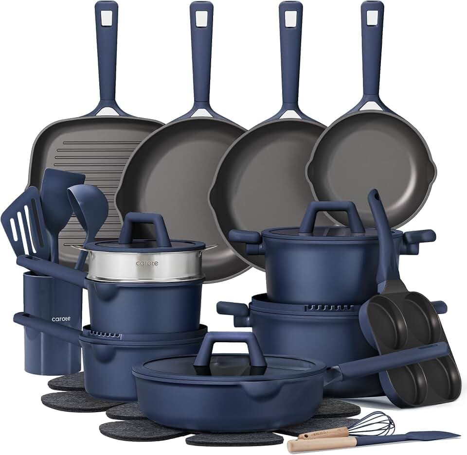 CAROTE 31pcs Pots and Pans Set, Nonstick Cookware Set