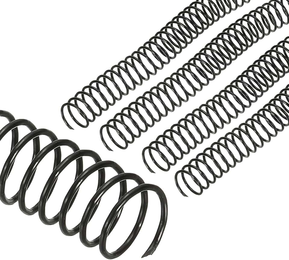 PATIKIL 22mm(7/8") Plastic Spiral Binding Coils, 50 Pcs Binding Spirals 190 Sheet Capacity 3:1 Pitch Binding Spirals for Binding Paper Sheets, Black