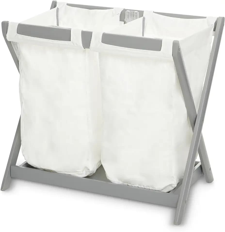 Bassinet Stand Hamper Insert Compatible with UPPAbaby Bassinet Stands, 2 pack, Dual Compartment and Carry Handles (bassinet stand is not included)