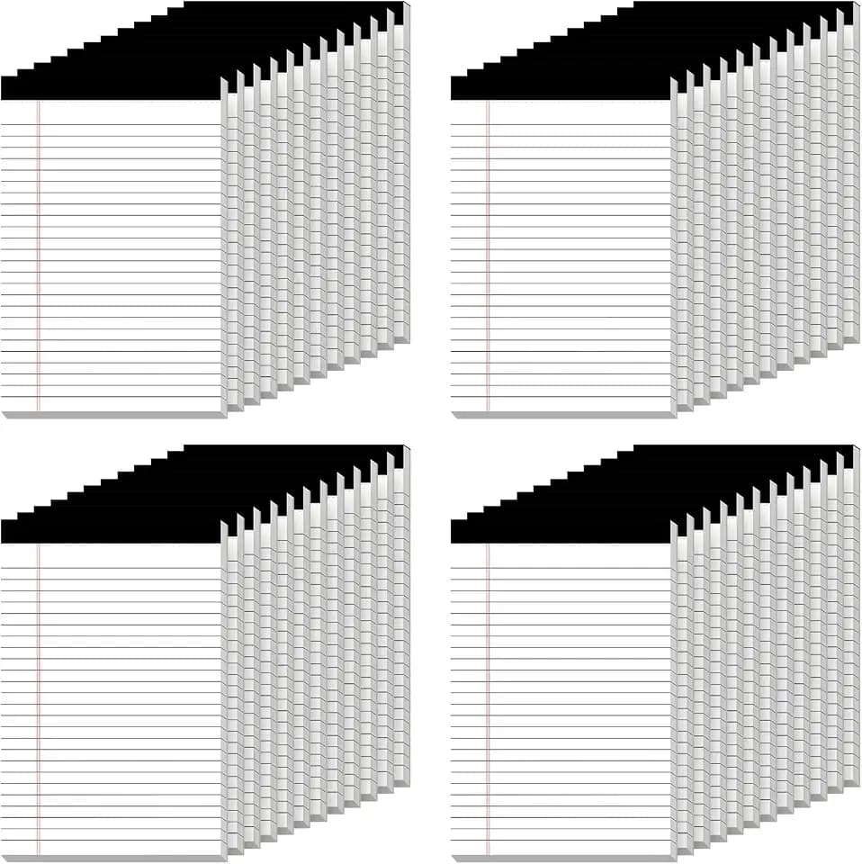 Nichela 5" x 8" Note Pads 48 Pack of Legal Pads 30 Sheets Notepad College Ruled Small Writing Pads Perforated Pages Paper Pads 80GSM Heavyweight Paper Note Pads for Home, Office, or School