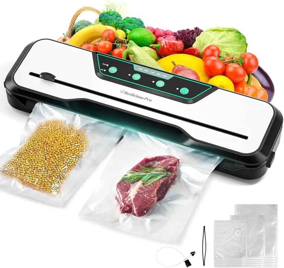 Automatic Food Vacuum Sealer Machine, Beelicious 8-In-1 Food Vacuum Saver with Starter Kits